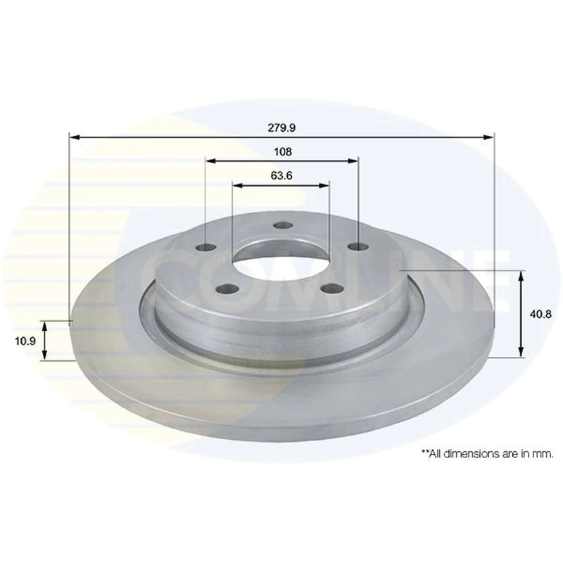 Comline 2 x Solid Rear Brake Discs ADC1229