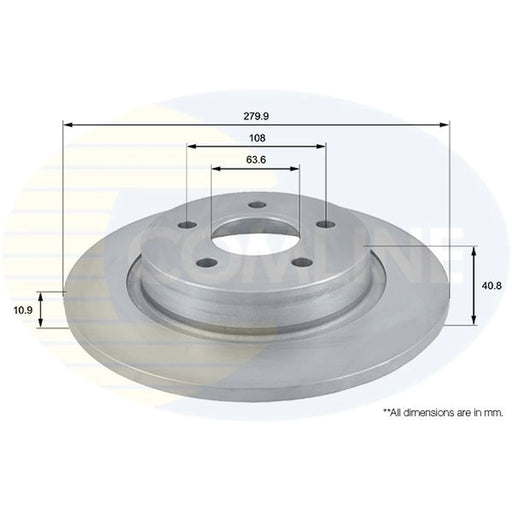 Comline 2 x Solid Rear Brake Discs ADC1229