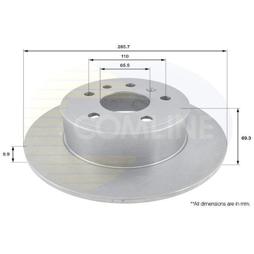 Comline 2 x Solid Rear Brake Discs ADC1122