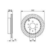 Bosch 2 x Vented Rear Brake Discs 0 986 479 757