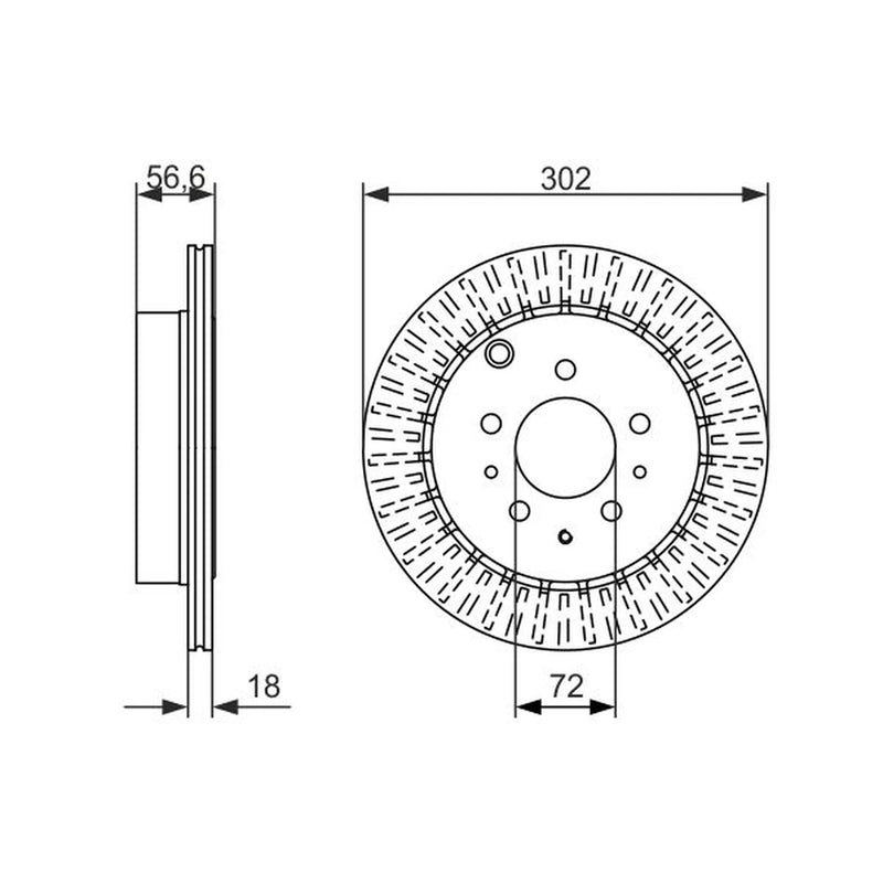 Bosch 2 x Vented Rear Brake Discs 0 986 479 757