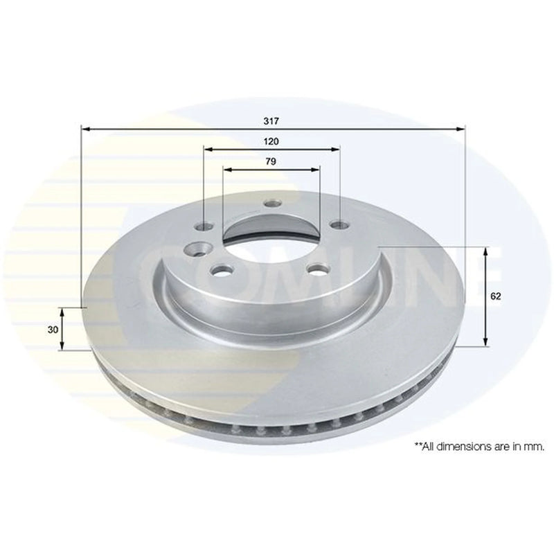 Comline 2 x Front Brake Discs ADC1321V