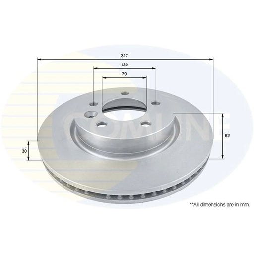 Comline 2 x Front Brake Discs ADC1321V
