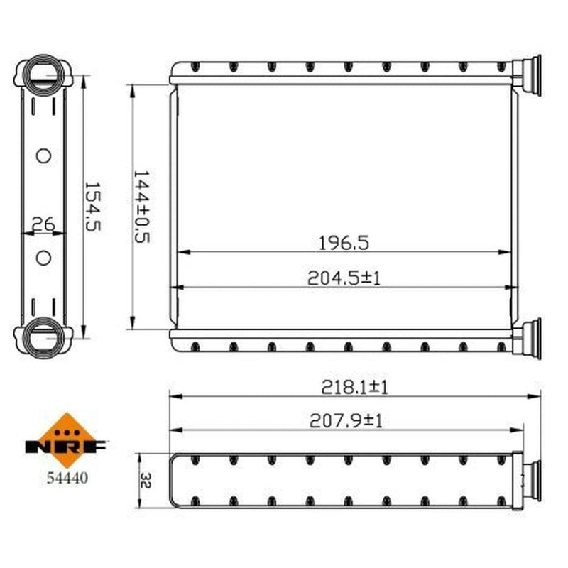 NRF Heater Matrix Core Heat Exchanger 54440