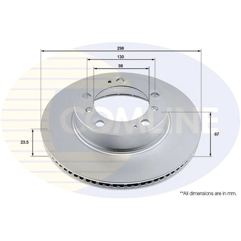 Comline 2 x Internally Vented Front Brake Discs ADC2896V