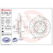 Brembo Xtra 2 x Perforated Rear Brake Discs 08.B348.4X