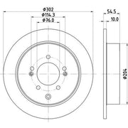 DON 2 x Solid Rear Brake Discs PCD23032