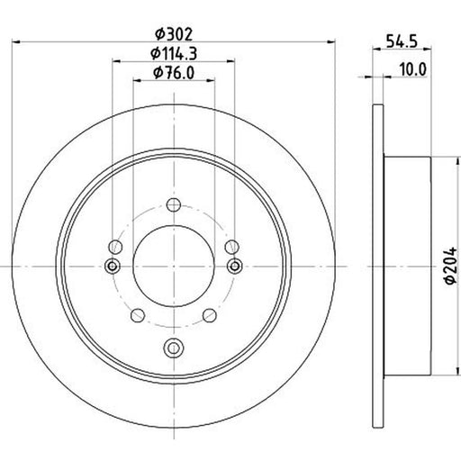 DON 2 x Solid Rear Brake Discs PCD23032