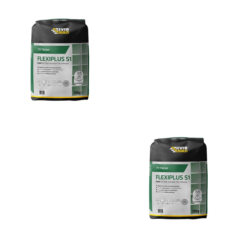 Everbuild Sika 711 TileSet Flexiplus Tile Adhesive White 20kg - 695062