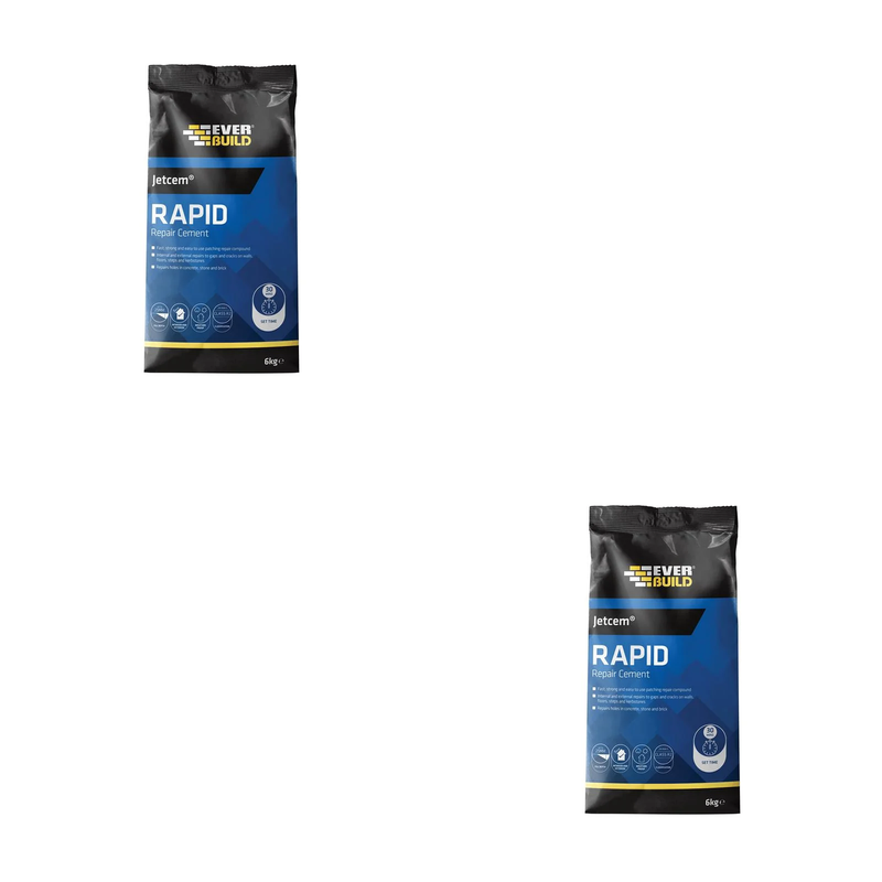 Everbuild Sika 2pc Jetcem Rapid Set Cement 12kg (2 x 6kg Pack) - 620438 kit