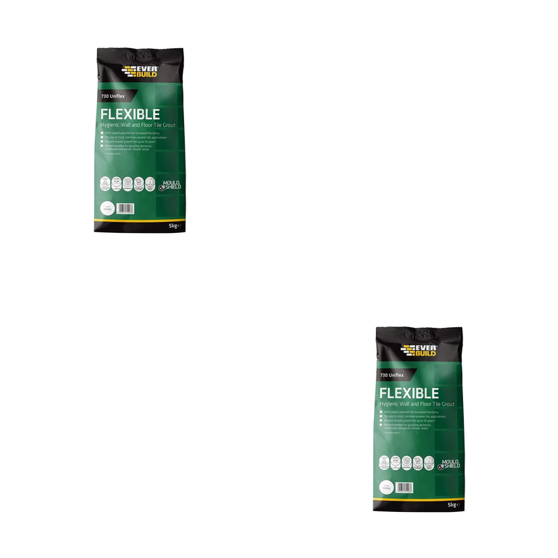 Everbuild Sika 730 Uniflex Hygienic Tile Grout White 5kg - 486468