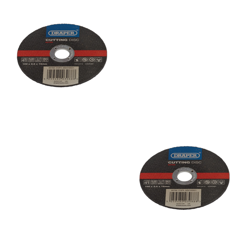 Draper Metal Cutting Disc, 100 x 2.5 x 16mm - CGF4