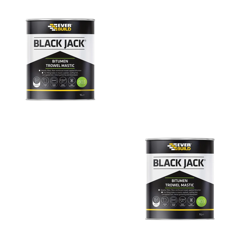 Everbuild Sika Black Jack® 903 Bitumen Trowel Mastic 1 litre - 852672