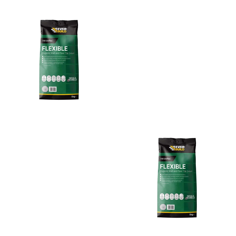 Everbuild Sika 730 Uniflex Hygienic Tile Grout Grey 5kg - 486465