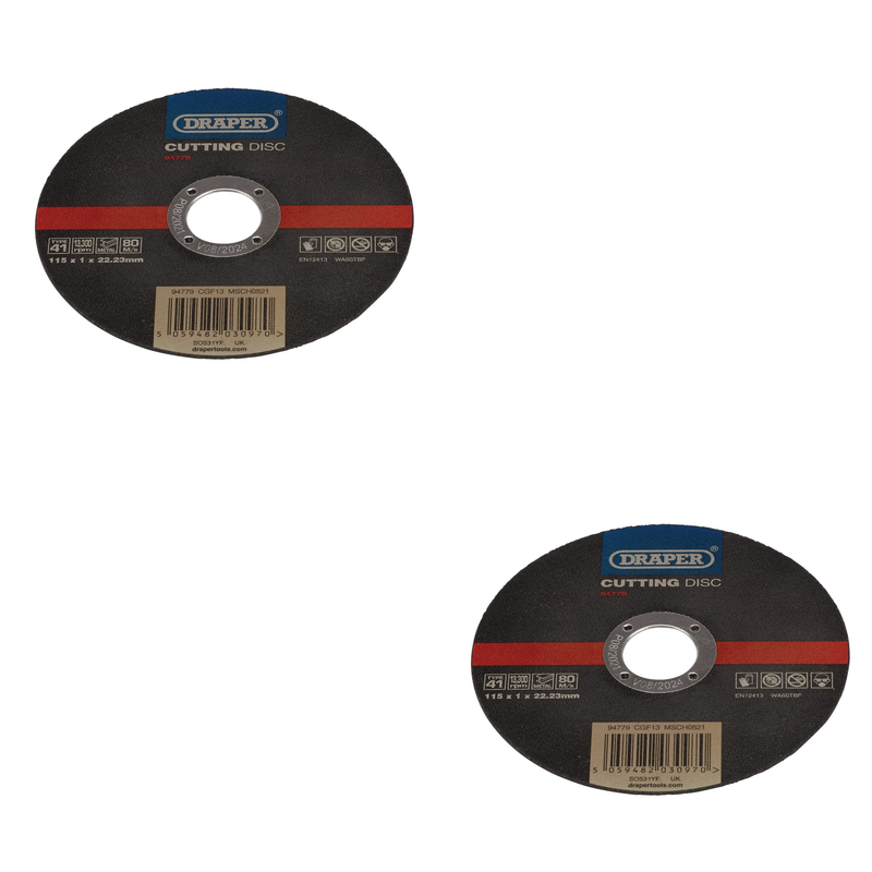 Draper Stainless-Steel Cutting Disc 115mm - Multi-Pack Options