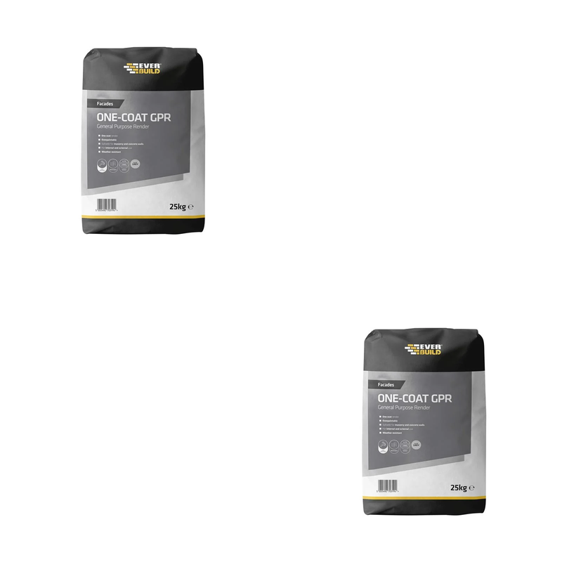 Everbuild Sika One-Coat General Purpose Render Grey 25kg - 636028