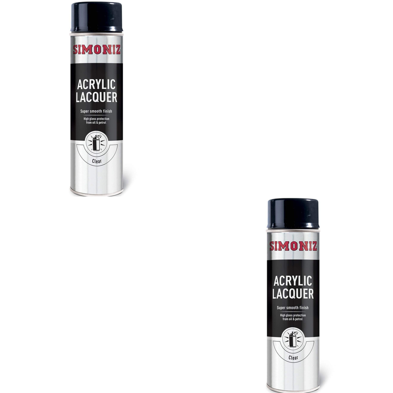 Simoniz Clear Acrylic Lacquer Spray Paint 500ml - High Gloss Finish