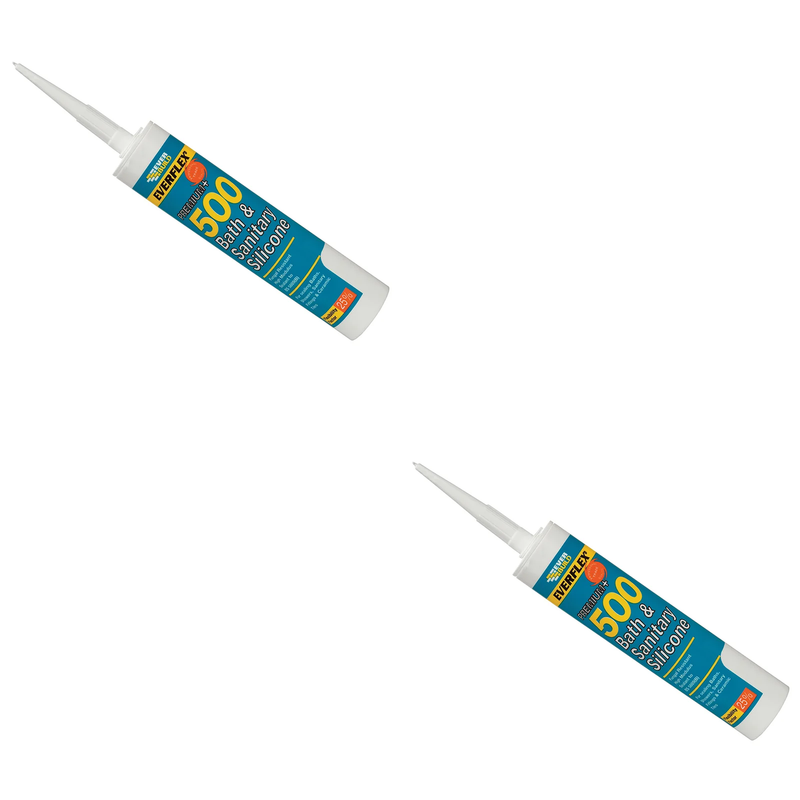 Everbuild Sika 500 Bath & Sanitary Silicone Sealant Manhattan Grey 290ml