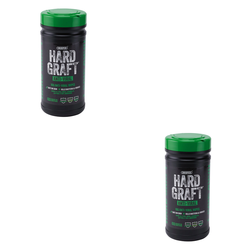 Hard Graft Anti-Viral Wipes Tub - Multi-Pack Options Available