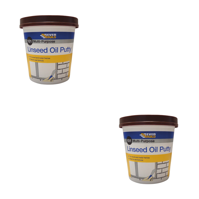 Everbuild Sika 101 Multi-Purpose Linseed Oil Putty Brown 1kg - 489027