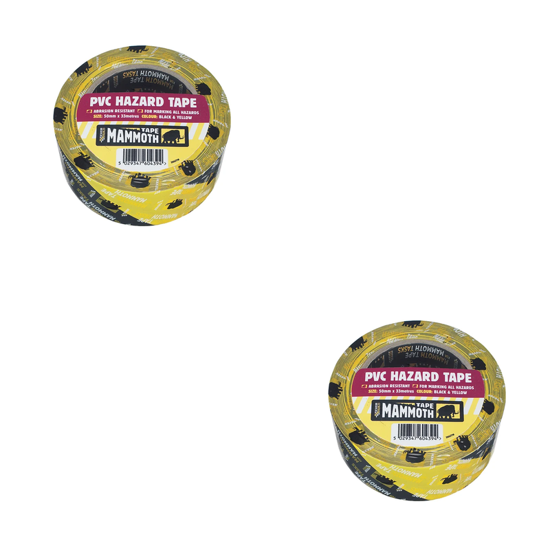 Everbuild Sika Mammoth Hazard Tape Black/Yellow 50mm x 33m - 488639
