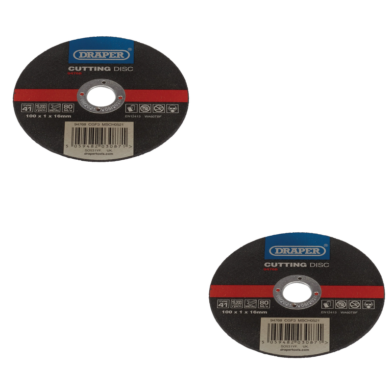 Draper Metal Cutting Disc, 100 x 1 x 16mm - CGF3