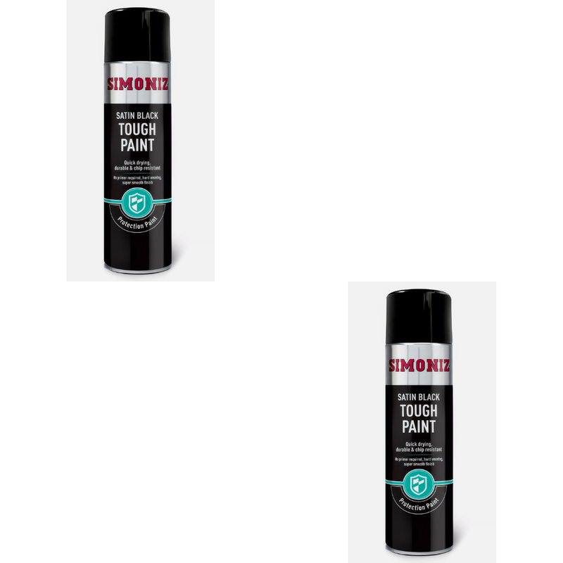 Simoniz Tough Satin Black Aerosol Spray Paint 500ml SIMVHT51D
