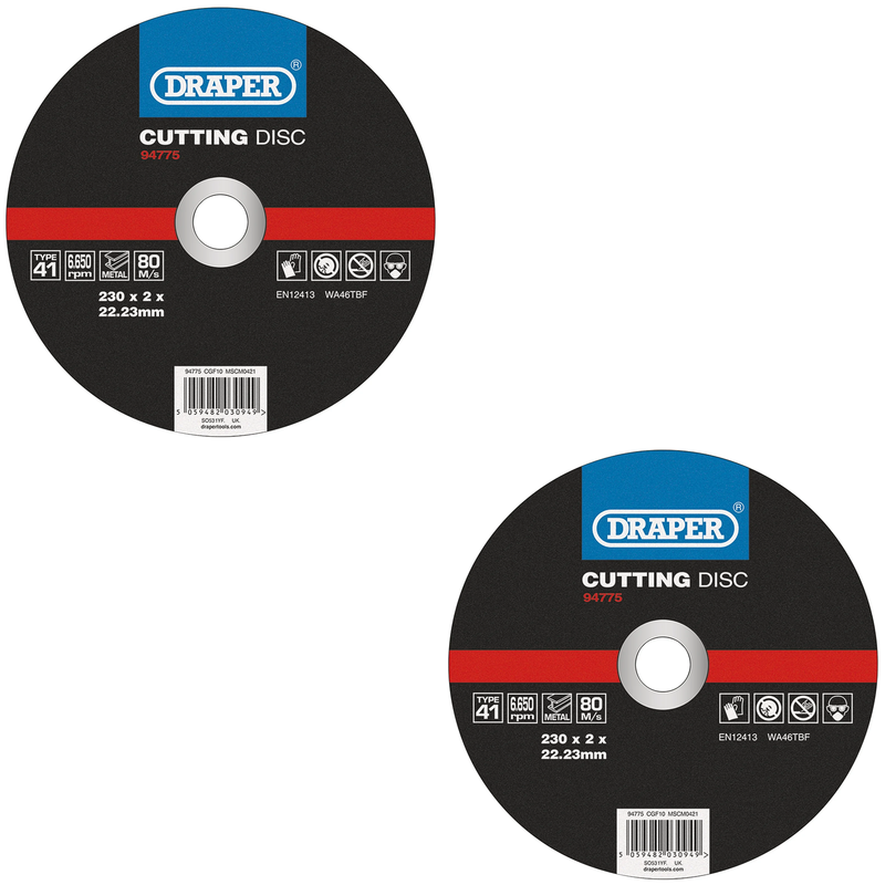 Draper Metal Cutting Disc, 230mm x 2mm x 22.23mm