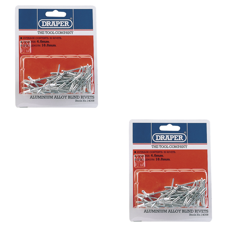 Draper Blind Rivets, 50 Pieces, Aluminium with Steel Mandrel