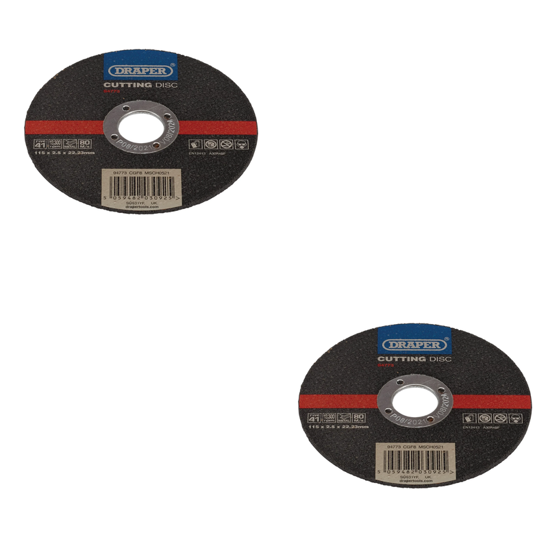 Draper Metal Cutting Disc, 115mm x 2.5mm x 22.23mm