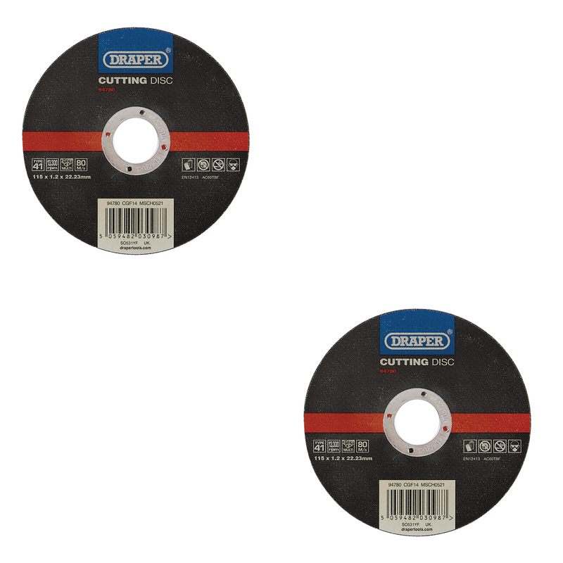 Draper Multi-Purpose Cutting Disc, 115mm, 1.2mm Thickness
