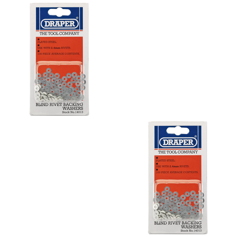 Draper Rivet Backing Washers - 100 Pieces