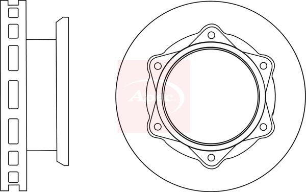 Apec 2 x Brake Disc Set Vented