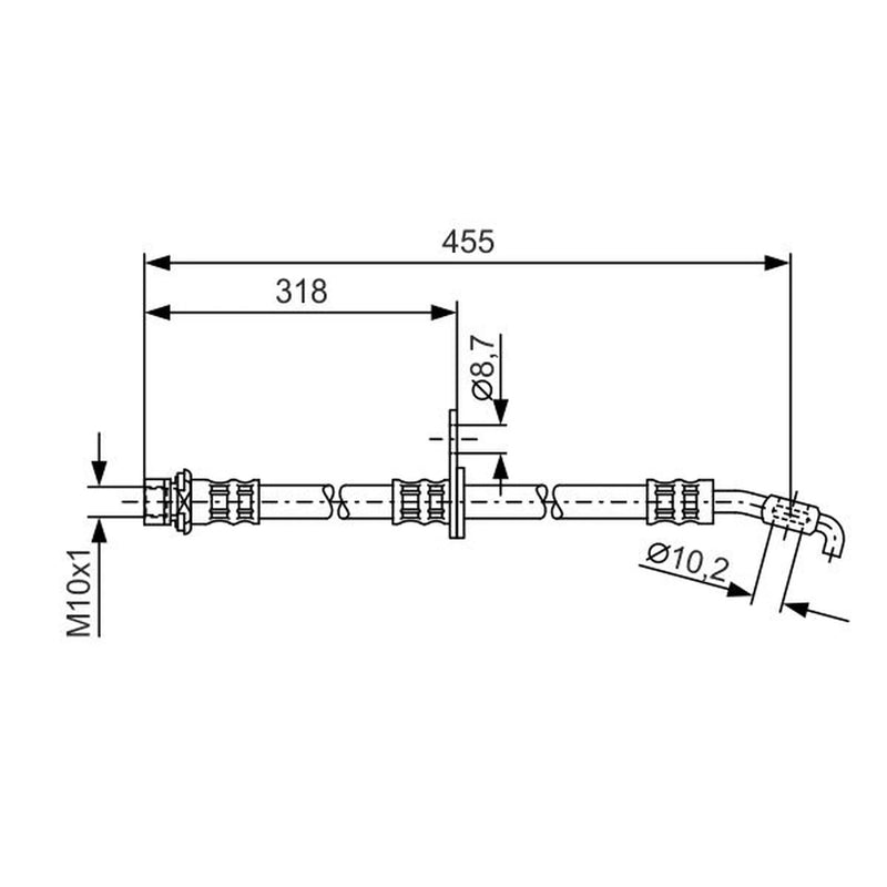 Bosch Brake Hydraulic Hose Line Front Right 1 987 476 255