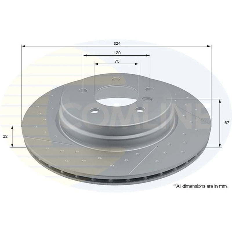 Comline 2 x Internally Vented Rear Brake Discs ADC2819V