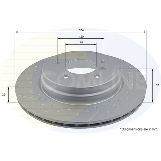 Comline 2 x Internally Vented Rear Brake Discs ADC2819V