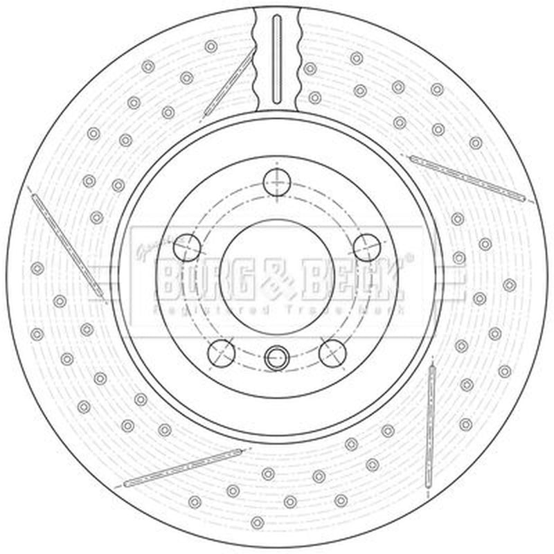 Borg & Beck 2 x Perforated/Vented Rear Brake Discs BBD6171S