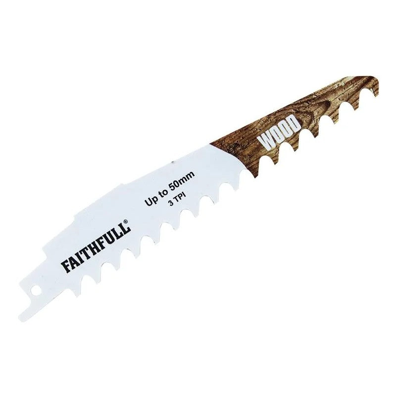Faithfull S950HM Wood Carbide Sabre Saw Blade 152mm x 3 TPI - FAISBS950HM