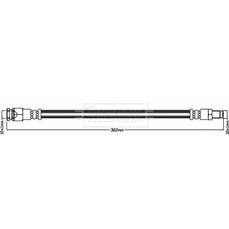 Borg & Beck Brake Hydraulic Hose Line Rear Left BBH8196