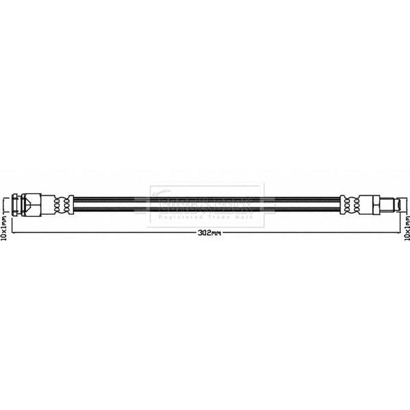 Borg & Beck Brake Hydraulic Hose Line Rear Left BBH8196