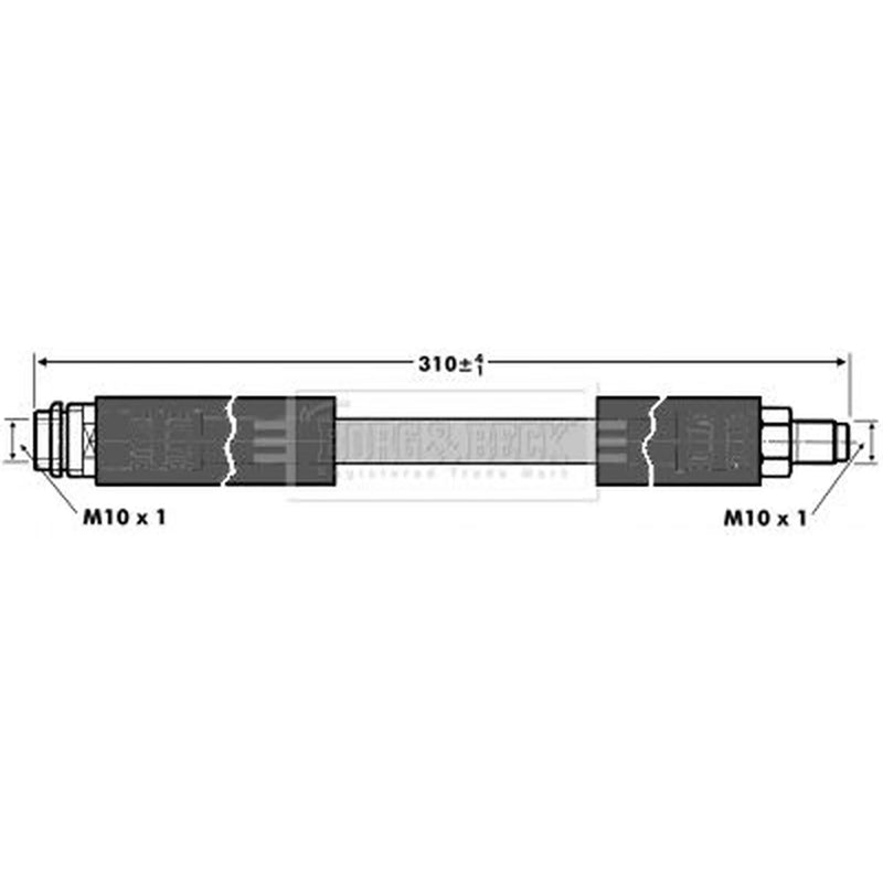Borg & Beck Brake Hydraulic Hose Line Front Left BBH6810
