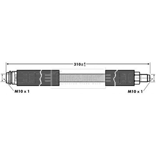 Borg & Beck Brake Hydraulic Hose Line Front Left BBH6810