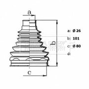 Borg & Beck Drive Shaft Bellow Kit Front Left Thermoplast BCB6442
