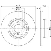 DON 2 x Internally Vented Front Brake Discs PCD12911