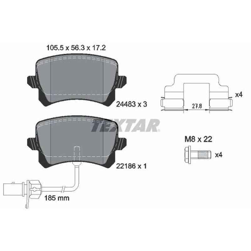 Textar Rear Brake Pad Set 2448307