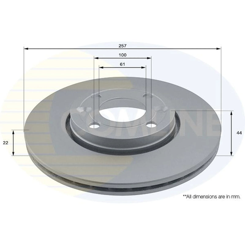 Comline 2 x Front Brake Discs ADC1597V