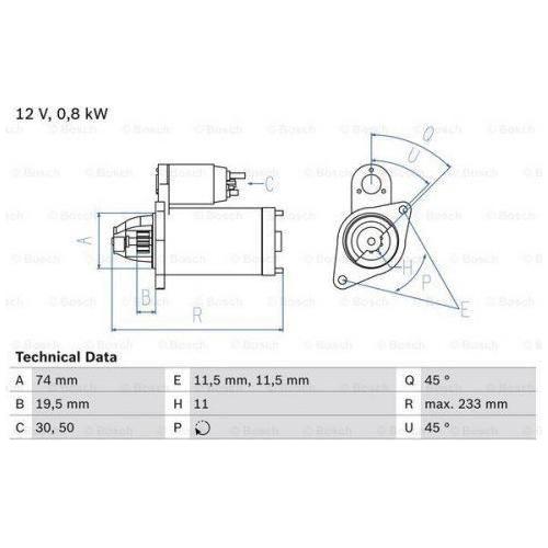 Bosch Reman Starter Motor 1283 0986012831 Bosch  - Town Parts