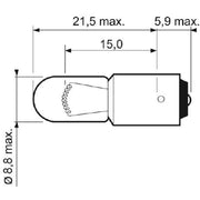 Valeo 10 x Indicator Turn Signal Bulb BA9s 12V 4W 032223