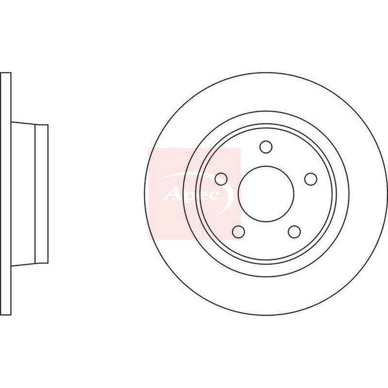 Apec 2 x Solid Rear Brake Discs DSK2358