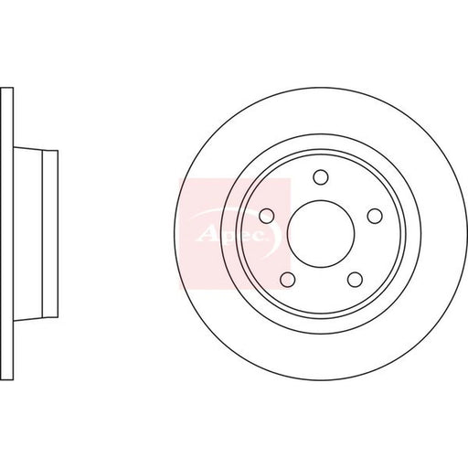Apec 2 x Solid Rear Brake Discs DSK2358